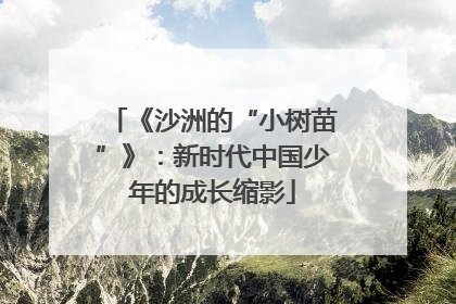 《沙洲的“小树苗”》：新时代中国少年的成长缩影