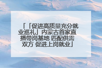 「促进高质量充分就业巡礼」内蒙古首家直播带岗基地 匹配供需双方 促进上岗就业
