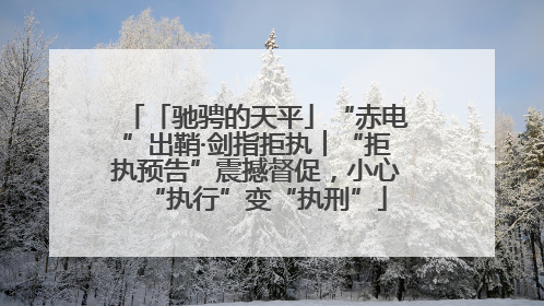 「驰骋的天平」“赤电”出鞘·剑指拒执︱“拒执预告”震撼督促，小心“执行”变“执刑”