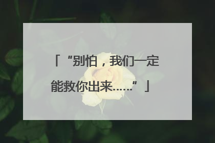 “别怕，我们一定能救你出来……”