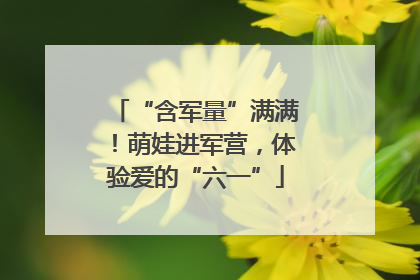 “含军量”满满！萌娃进军营，体验爱的“六一”