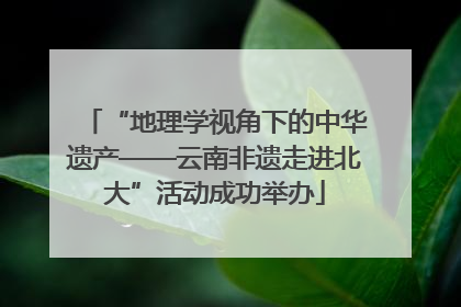 “地理学视角下的中华遗产——云南非遗走进北大”活动成功举办