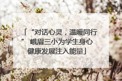 “对话心灵，温暖同行” 峨眉三小为学生身心健康发展注入能量