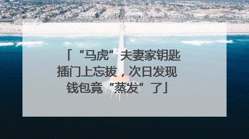 “马虎”夫妻家钥匙插门上忘拔，次日发现钱包竟“蒸发”了