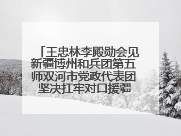 王忠林李殿勋会见新疆博州和兵团第五师双河市党政代表团 坚决扛牢对口援疆重大政治责任 推动双方实现优势互补务实合作