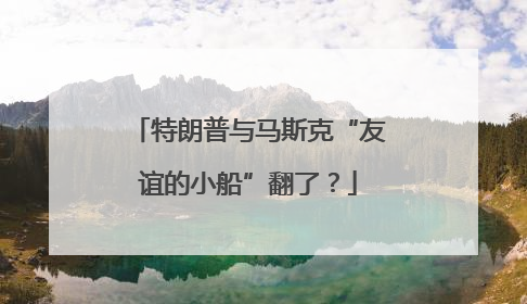 特朗普与马斯克“友谊的小船”翻了？