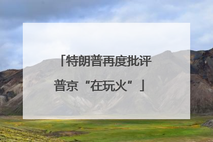 特朗普再度批评普京“在玩火”