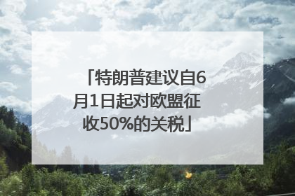 特朗普建议自6月1日起对欧盟征收50%的关税