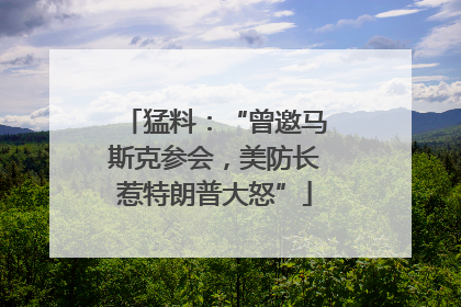 猛料：“曾邀马斯克参会，美防长惹特朗普大怒”