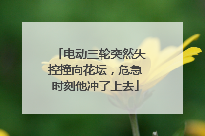 电动三轮突然失控撞向花坛，危急时刻他冲了上去