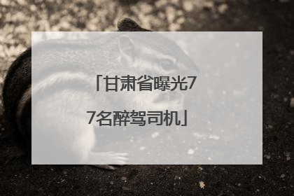 甘肃省曝光77名醉驾司机