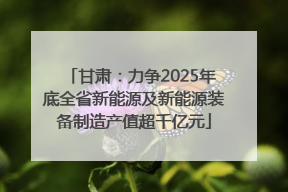 甘肃：力争2025年底全省新能源及新能源装备制造产值超千亿元