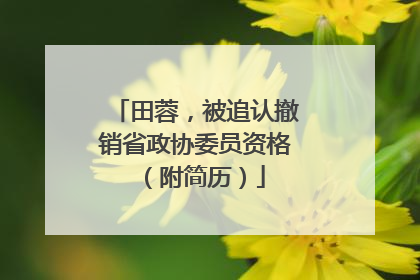 田蓉，被追认撤销省政协委员资格（附简历）
