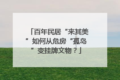 百年民居“来其美”如何从危房“孤岛”变挂牌文物？