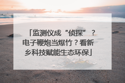 监测仪成“侦探”？电子鞭炮当爆竹？看新乡科技赋能生态环保