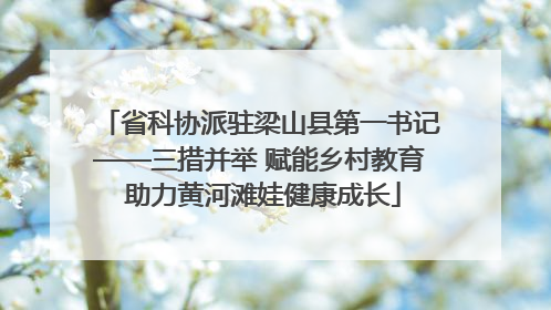 省科协派驻梁山县第一书记——三措并举 赋能乡村教育 助力黄河滩娃健康成长