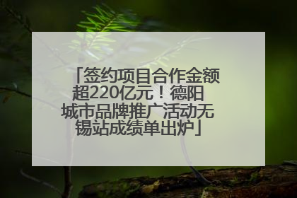 签约项目合作金额超220亿元！德阳城市品牌推广活动无锡站成绩单出炉