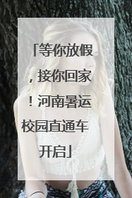 等你放假，接你回家！河南暑运校园直通车开启