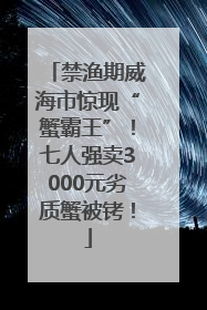禁渔期威海市惊现“蟹霸王”！七人强卖3000元劣质蟹被铐！