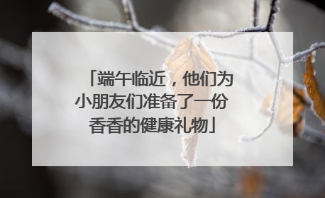 端午临近，他们为小朋友们准备了一份香香的健康礼物
