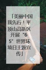 美丽中国我先行！平顶山高新区开展“6·5”世界环境日主题宣传