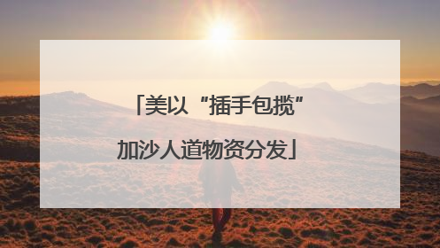 美以“插手包揽”加沙人道物资分发