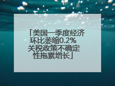 美国一季度经济环比萎缩0.2% 关税政策不确定性拖累增长