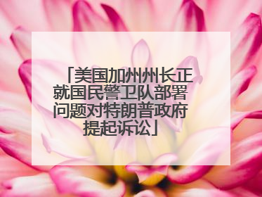 美国加州州长正就国民警卫队部署问题对特朗普政府提起诉讼