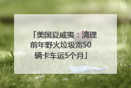 美国夏威夷：清理前年野火垃圾需50辆卡车运5个月