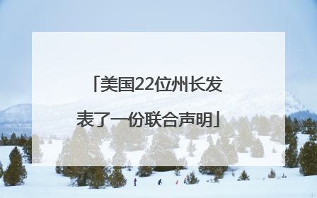 美国22位州长发表了一份联合声明