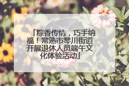 粽香传情，巧手纳福！常熟市琴川街道开展退休人员端午文化体验活动