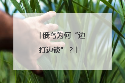 俄乌为何“边打边谈”？