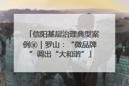 信阳基层治理典型案例⑧｜罗山：“微品牌”调出“大和谐”