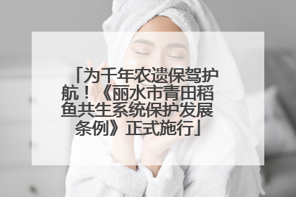 为千年农遗保驾护航！《丽水市青田稻鱼共生系统保护发展条例》正式施行