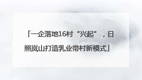 一企落地16村“兴起”，日照岚山打造乳业带村新模式