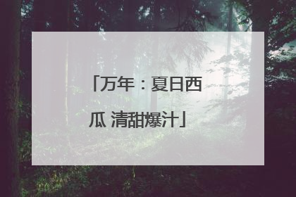万年：夏日西瓜 清甜爆汁