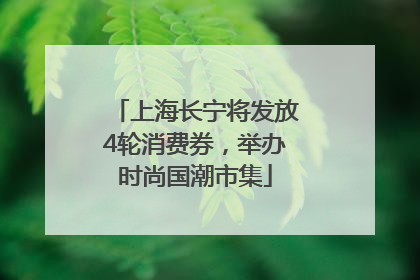上海长宁将发放4轮消费券，举办时尚国潮市集