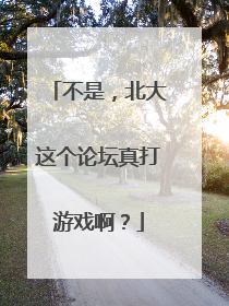 不是，北大这个论坛真打游戏啊？