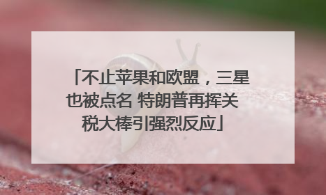不止苹果和欧盟，三星也被点名 特朗普再挥关税大棒引强烈反应