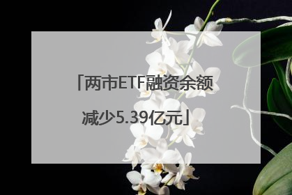 两市ETF融资余额减少5.39亿元