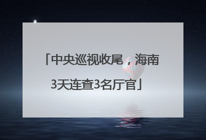 中央巡视收尾，海南3天连查3名厅官