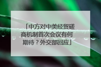中方对中美经贸磋商机制首次会议有何期待？外交部回应