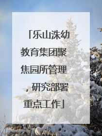 乐山洙幼教育集团聚焦园所管理，研究部署重点工作