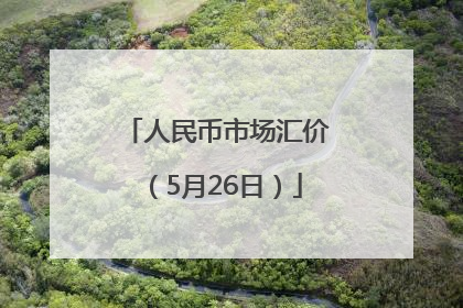 人民币市场汇价（5月26日）