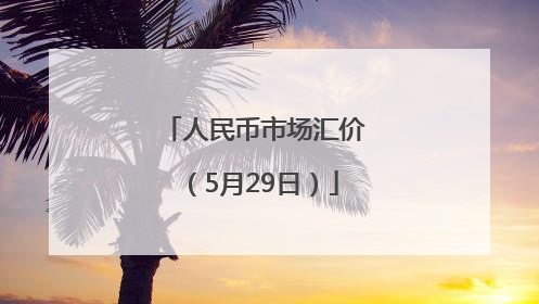人民币市场汇价（5月29日）