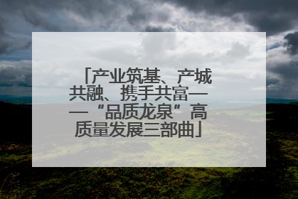 产业筑基、产城共融、携手共富——“品质龙泉”高质量发展三部曲