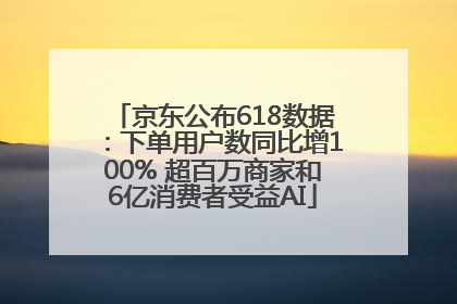 京东公布618数据：下单用户数同比增100% 超百万商家和6亿消费者受益AI