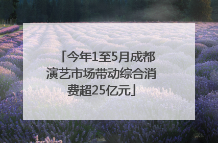 今年1至5月成都演艺市场带动综合消费超25亿元