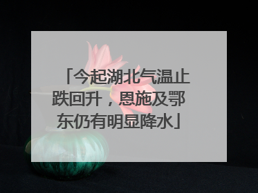 今起湖北气温止跌回升，恩施及鄂东仍有明显降水