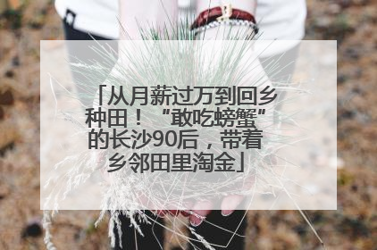 从月薪过万到回乡种田！“敢吃螃蟹”的长沙90后，带着乡邻田里淘金